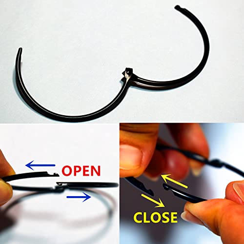 Black Shower Curtain Rings - Metal Round Hooks (15 Pack, 2.75 Inch)