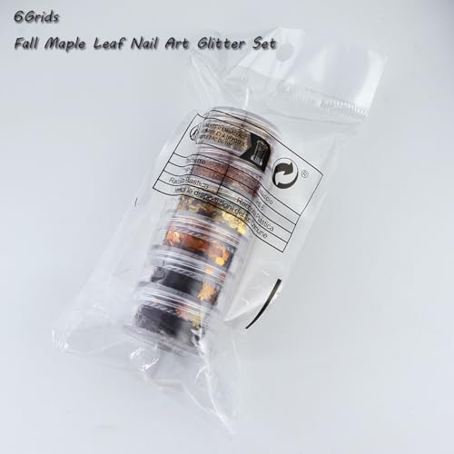 6 Grids Snowflake Nail Glitter Sequins and Powder Set