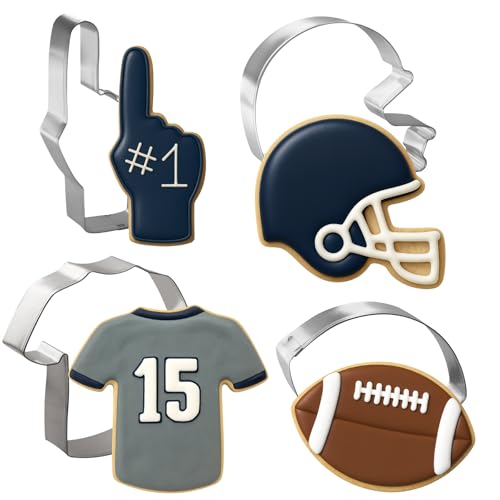 Football Cookie Cutter Set 4 Pc - Foose - Silver Variation