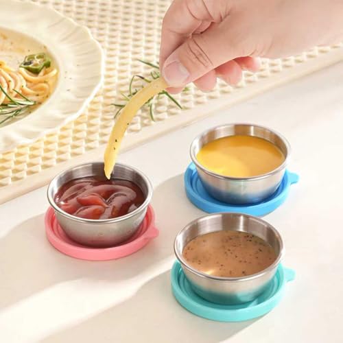 Emptycolor 6-Pack Stainless Steel Salad Dressing Containers