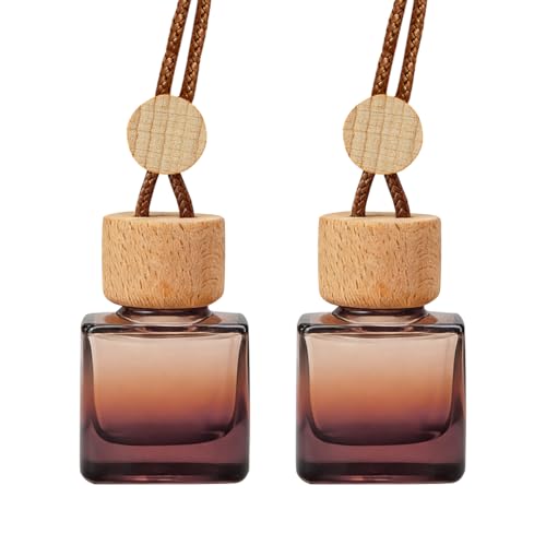 Sandfren Car Rear View Mirror Hanging Perfume Bottle Glass Charm 2PCS