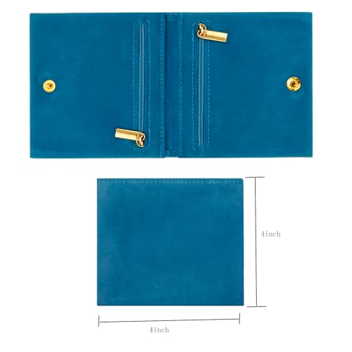 Blue Velvet Jewelry Pouches - 3pcs Mini Travel Storage Bags