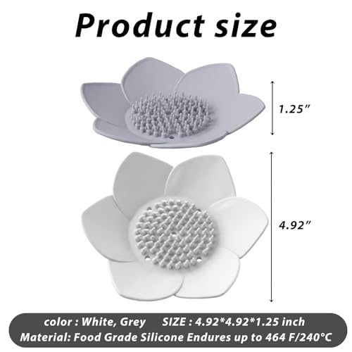 2-Pack Silicone Shower Steamer Holder & Self-Draining Soap Dish Tray