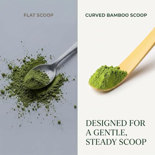 Sluswallow 2 Pcs Japanese Bamboo Matcha Scoop - 18cm Brown Tea Spoon