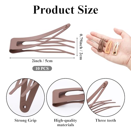Sightor 10 Pcs Double Grip Metal Snap Hair Clips & Barrettes
