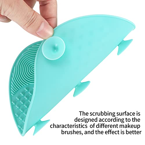 2 Pack Silicone Makeup Brush Cleaning Mat with Suction Cup Portable Pad