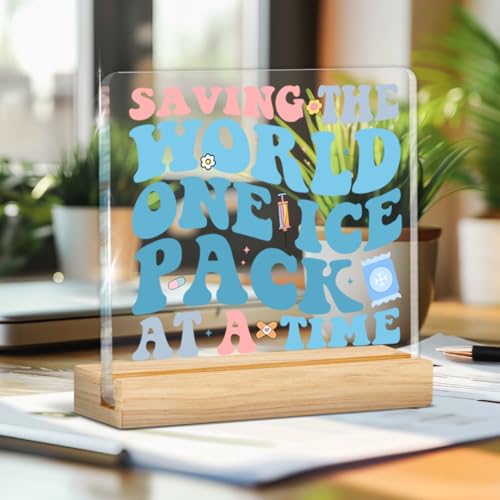 School Nurse Acrylic Desktop Sign - Funny RN Gift Idea, Style J