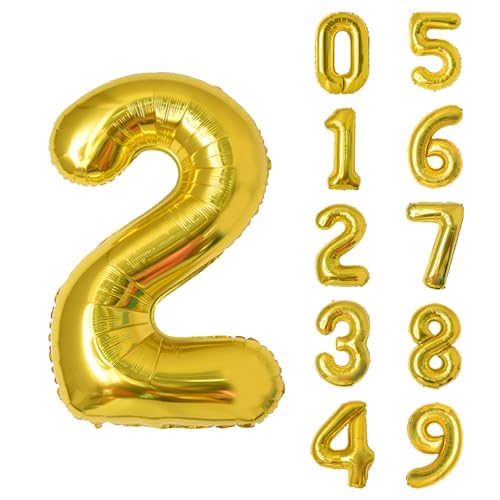 40 Inch Gold Number 2 Foil Balloon Giant Mylar Birthday Party Decoration