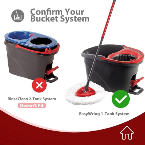 Spin Mop Replacement Heads - 4 Pack for EasyWring System