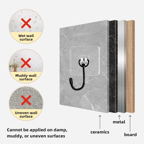 DTmasao Heavy-Duty Wall Hooks - 2 Pack, 44 lbs Capacity, Waterproof