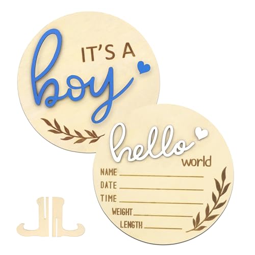 Hello World Newborn Sign for Boy - Gender Reveal Announcement