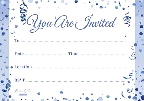 Edition Colibri 40th Birthday Invitation Cards Set of 10 Elegant Fill-in