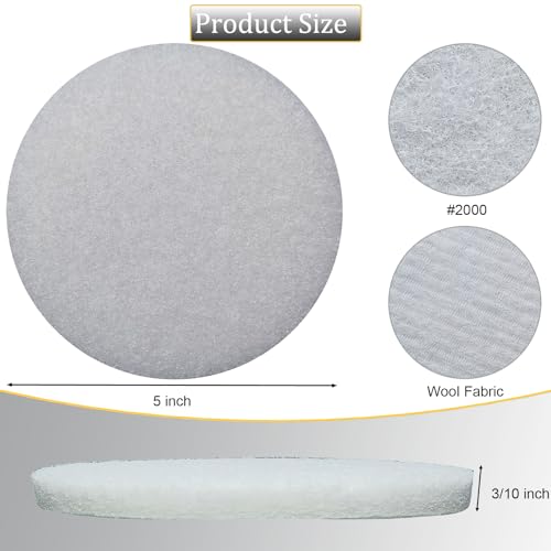Tonmp 5-Inch Scouring Pads - 2000 Grit Nylon Scuff Pads, 10 Pack