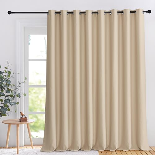 NICETOWN Thermal Blackout Curtain - 120" x 108" Grommet Panel, Biscotti Beige
