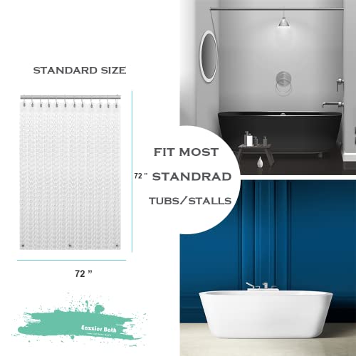 Eazzier Bath 72x72 Inch Crystal Clear Shower Curtain Liner - Lightweight, Water-Repellant with Rustproof Grommets & Weighted Magnets