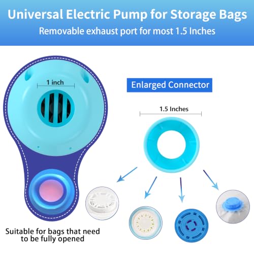 HOTBAG Electric Vacuum Pump for Storage Bags - Blue, Portable & Travel-Friendly