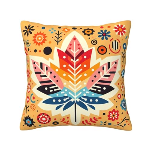 Autumn Maple Leaf Throw Pillow Cover - Soft Velvet 18x18