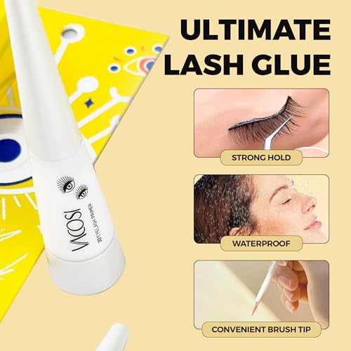 Eyesy Lash Clear Eyelash Glue - Waterproof Strong Hold Adhesive for False Lashes and Clusters