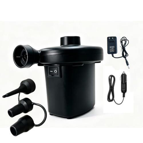QIPUMP Electric Air Pump for Inflatables - Dual Power AC/DC Portable