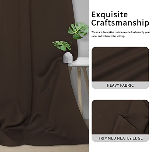 Easy-Going Thermal Blackout Curtains - 42x63 Inch Grommet Panels, Dark Brown