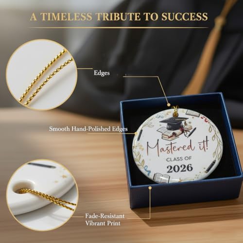 2026 Graduation Ornament - Ceramic Keepsake Gift with Box