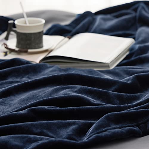 Bedsure GentleSoft Navy Blue Throw Blanket - 50x60 Inches Cozy Fleece