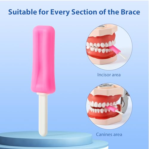 JMU Aligner Munchies with Grip Handles, Popsicle Silicone Orthodontic Chompers, Pink, 2 Pcs