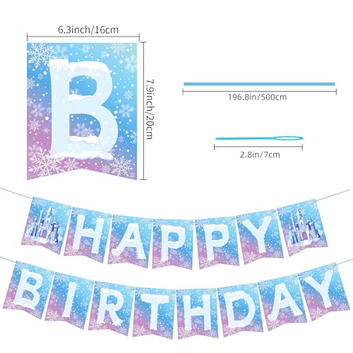 Frozen Birthday Banner - Happy Birthday Decorations for Kids