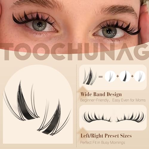 TOOCHUNAG Manga Lash Clusters DIY Individual Eyelash Extensions CC Curl