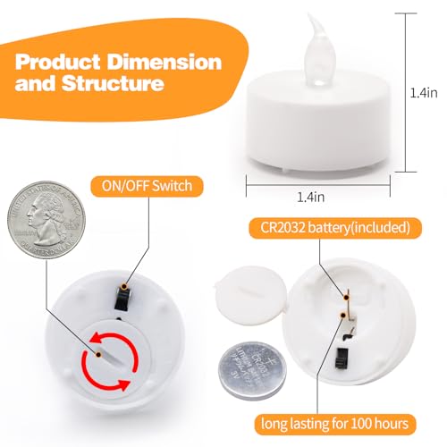 KOABY LED Tea Lights - Battery Operated Flickering Warm White - 12 to 400 Pack