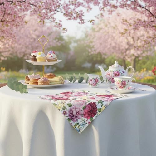 Vintage Floral Paper Napkins - 2-Ply, 20-Count, 6.5 Inch