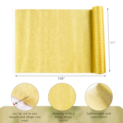 Gold Table Runner 11x108 Inches - 2 Pack, Wedding Party Decor, Gold Sand Variation