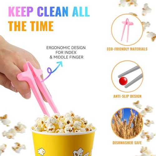 TelestFire Finger Chopsticks for Snacking (6-Pack) - Reusable Snack Grabber