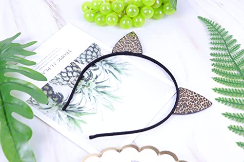 Leopard Cat Ears Headband Handcrafted Cute Hair Accessory for Costumes