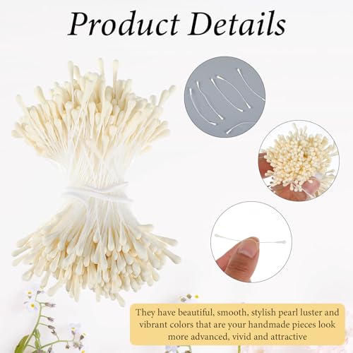 800 Pcs 3mm Double-Headed Flower Stamens for DIY Crafts