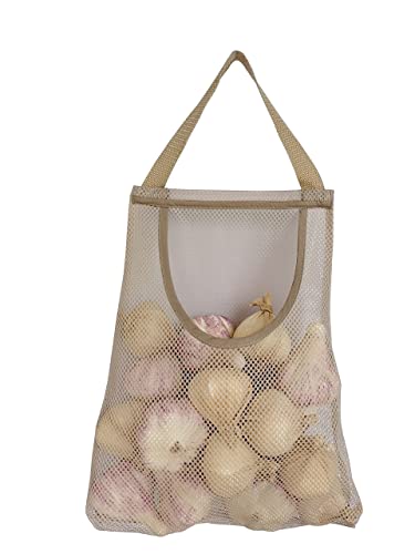 Reusable Hanging Mesh Storage Bags - 5 Pack for Produce, Potatoes, Onions, Garlic