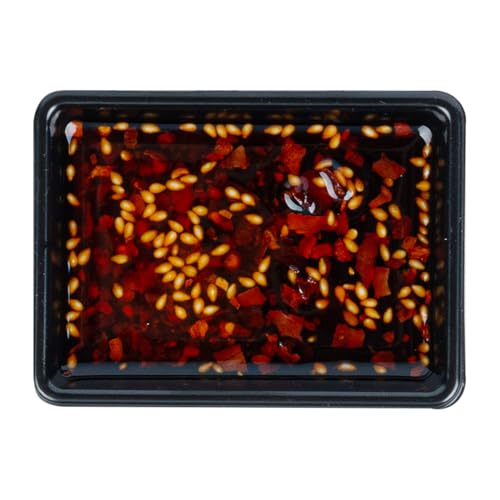 Restaurantware-Bento Tek 1 Ounce Sauce Dipping Dishes, 1000 Disposable Soy Sauce Plates - Rectangle, Stylish, Black Plastic Condiment Serving Trays, For Serving Dips, Vinegar, Wasabi, And More