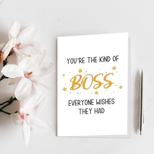 Funny Birthday Card for Boss - Premium Thank You Greeting