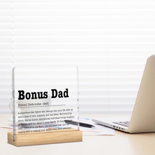 Bonus Dad Acrylic Decor | Perfect Gift for Stepdad | 4x4 Inches