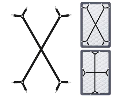 Adjustable Bed Sheet Holder Straps for Queen & King Beds - 2 Pack