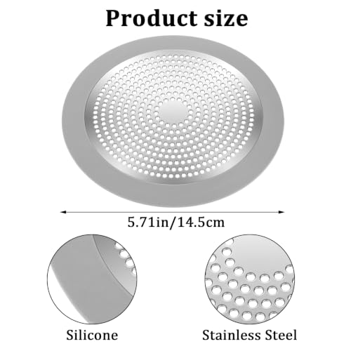 Universal Shower Hair Drain Catcher - 5.7 Inch Stainless Steel Strainer