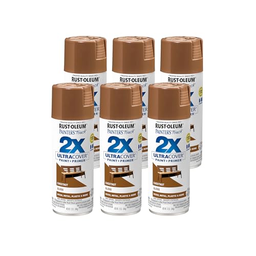 Rust-Oleum Painter's Touch 2X Ultra Cover Spray Paint, Gloss Chestnut, 12 oz (6-Pack)