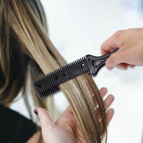 Kootinn 3 Pcs Dual-Side Hair Cutting & Thinning Razor Combs DIY Tool