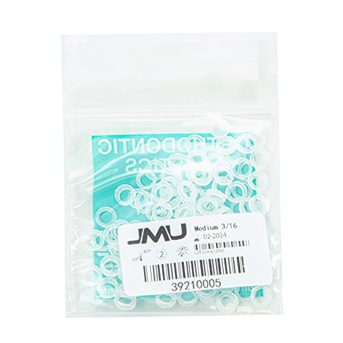 JMU Orthodontic Elastics 3/16 Medium 100 Pack Dental Rubber Bands