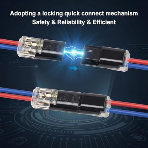 2 Pin Low Voltage LED Strip Connectors - 20Pcs with Locking Buckle