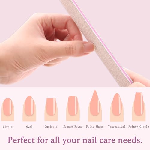 HeeYaa 12-Piece Professional 100/180 Grit Washable Nail Files and Emery Boards