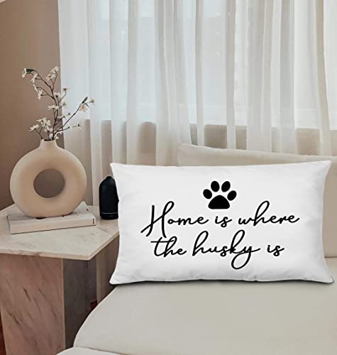 Husky Dog Throw Pillow Cover, 18x18 Inch Flannel Decorative Cushion Case