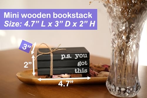 P.S. You Got This Wooden Book Stack - Mini Decorative Office Desk Decor