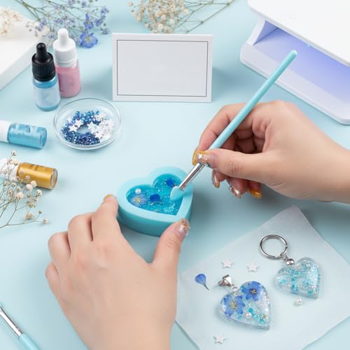 Macuezu 7-Piece Silicone Brush Set for Resin Art and Makeup Application