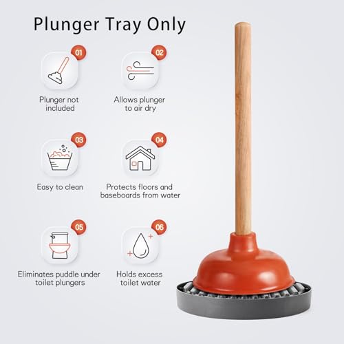 Bathroom Plunger Tray with Ventilation - Quick Drying Water Drip Catcher
